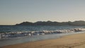 shot of evening waves on Cannes beach before sunset Royalty Free Stock Photo