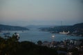 Shot of Fatih Sultan Mehmet Bridge and Istanbul Bosphorus Royalty Free Stock Photo