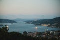 Shot of Fatih Sultan Mehmet Bridge and Istanbul Bosphorus Royalty Free Stock Photo