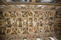 Shot of frescos on the ceiling of the Sistine Chapel in the Vatican