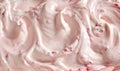 Shot of a full-frame background of appetizing pink strawberry ice cream with jam