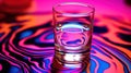 A shot glass on a colorful background, AI Royalty Free Stock Photo