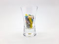 A shot glass full of pills Royalty Free Stock Photo