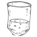 Shot glass icon. Vector illustration of a shot glass with vodka.