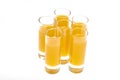 Shot Glasses with orange flavoured Alcoholic shots