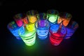 Shot Glasses with Glow Stick Juice