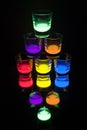 Shot Glasses with Glow Stick Juice