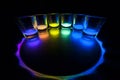 Shot Glasses with Glow Stick Juice