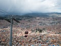 View of a gondola in the sprawling city of LaPaz Bolivia