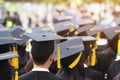 Shot of graduation hats during commencement success graduates of the university