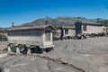 Shot of granite granaries, Granaries of Soajo, Peneda-Geres National Park, Portugal Royalty Free Stock Photo