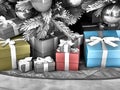 Shot of a group of boxes with presents