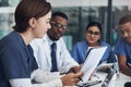 Implement those changes and we can see. Shot of a group of nurses and doctors having a meeting together. Royalty Free Stock Photo