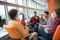 Shot of a group of young business professionals having a meeting. Royalty Free Stock Photo