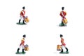 4 in 1 shot of handmade tin soldiers with drum