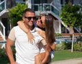 Shot of happy young couple enjoying a romantic moment Royalty Free Stock Photo