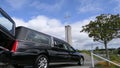 Hearse arriving or leaving a funeral