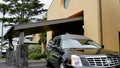 Shot of a hearse for funeral service