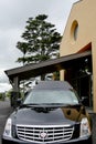 Shot of a hearse for funeral service