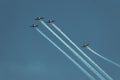 Shot of the IDF aeroplane show with jet planes in the air on Israel's Independence Day, 2021