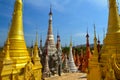 Shot of Indein Pagodas, Inle Lake, Myanmar Royalty Free Stock Photo