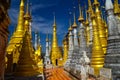 Shot of Indein Pagodas, Inle Lake, Myanmar Royalty Free Stock Photo