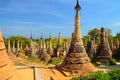 Shot of Indein Pagodas, Inle Lake, Myanmar Royalty Free Stock Photo