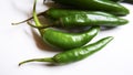 Shot of Indian fresh green chillies isolated Royalty Free Stock Photo