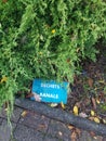 shot of an indicative sign fallen to the ground, common waste