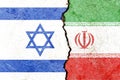 Shot of Israel VS Iran flags Royalty Free Stock Photo