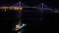 Shot of Korea busan bridge from cruise