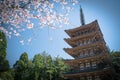 Five Storied Pagoda is a famous landmark of Daigoji Temple in Fushimi Ward, Kyoto City, Japan. Royalty Free Stock Photo