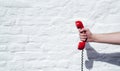 Shot of a landline telephone receiver with copy space for individual text Royalty Free Stock Photo