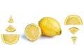 Shot of a lemon among lemon admires in Latin alphabet