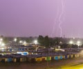 Shot of the lightning in the night sky. Nature Royalty Free Stock Photo