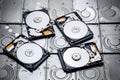 photograph of many hard disk Royalty Free Stock Photo