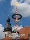 Shot of medieval guild signs in the city of Speyer in germany