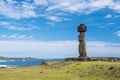 Shot of Moai statues in Easter Island