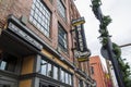 A shot of the neon sign outside of Dierks Bentley`s Whiskey Row along Broadway street on a cloudy day in Nashville Tennessee