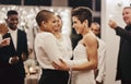 Can I have this dance, my love. Shot of a newlywed couple dancing while being surrounded by their guests. Royalty Free Stock Photo