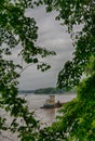 Tugboat Chugging Along the Missouri River Royalty Free Stock Photo