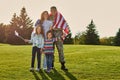 Shot of patriotic family.