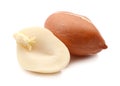 Shot of peanut kernels. Ingredient, white. Royalty Free Stock Photo