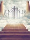 Welcome to the afterlife. Shot of the Pearly Gates of Heaven.