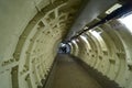 Shot of people walking in a light tunnel