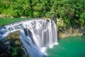 Shifen Waterfall - Famous nature landscape of Taiwan, shot in Pingxi District, New Taipei, Taiwan. Royalty Free Stock Photo