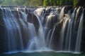 Shifen Waterfall - Famous nature landscape of Taiwan, shot in Pingxi District, New Taipei, Taiwan. Royalty Free Stock Photo