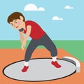 Shot-put athletic sport vector cartoon