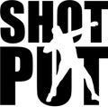Shot put word with cutout Royalty Free Stock Photo