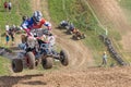 Shot of quad rider jumping in the race Royalty Free Stock Photo